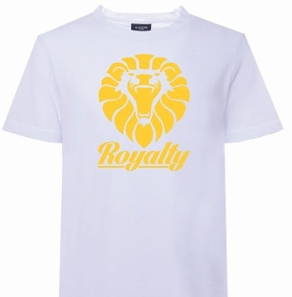 White Mens Crew Neck Royalty Tee